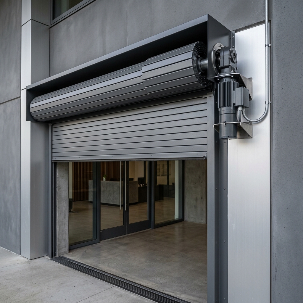 Instalación de motor tubular para cortina metálica de enrollar